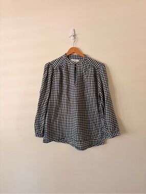 Trovata Birds of Paradis Navy & Cream Gingham Button Shirt
